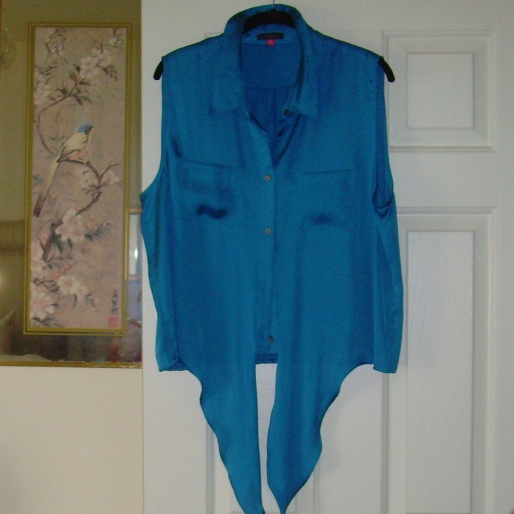 VINCE CAMUTO Silk Tie Front Blouse - XL - Picture 9 of 10